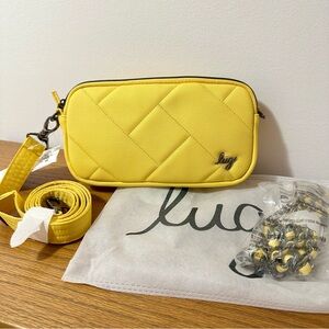 Lug Coupe XL Yellow Quilted Convertible Crossbody Bag NWT